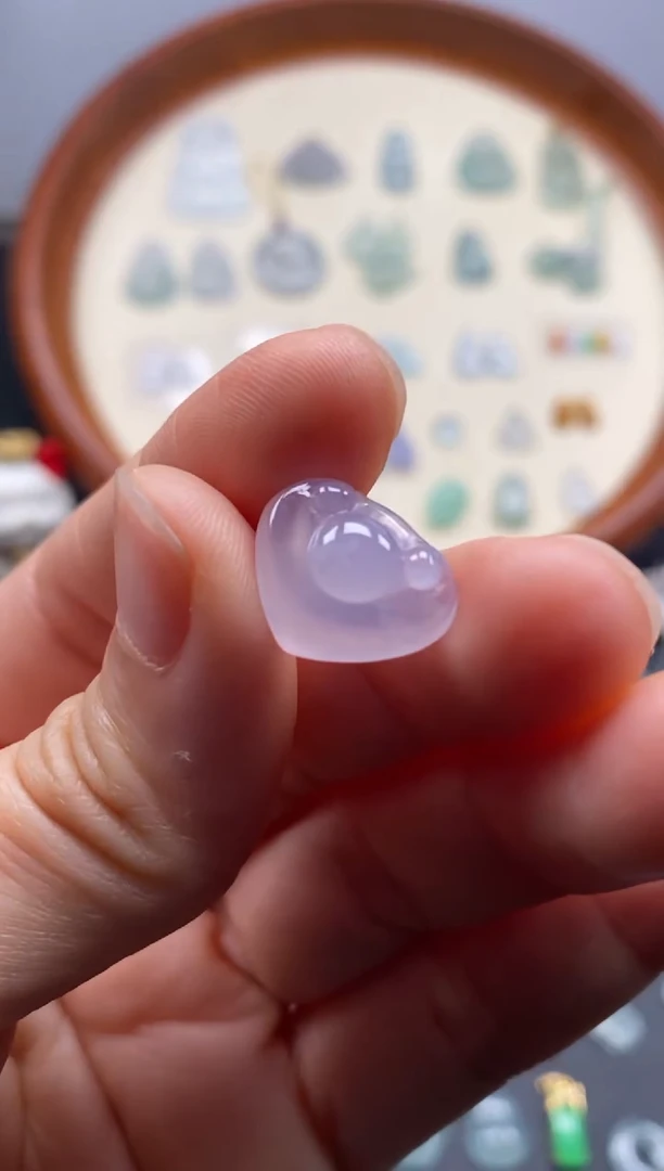 颈饰未镶嵌翡翠冰紫如意头/发