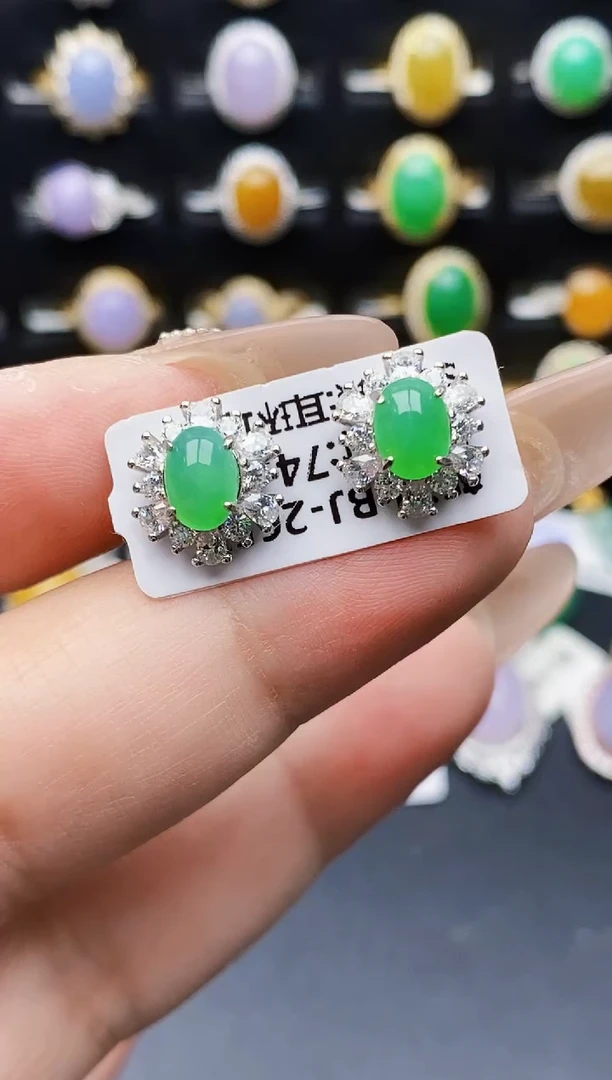 银S925镶嵌戒指翡翠6092