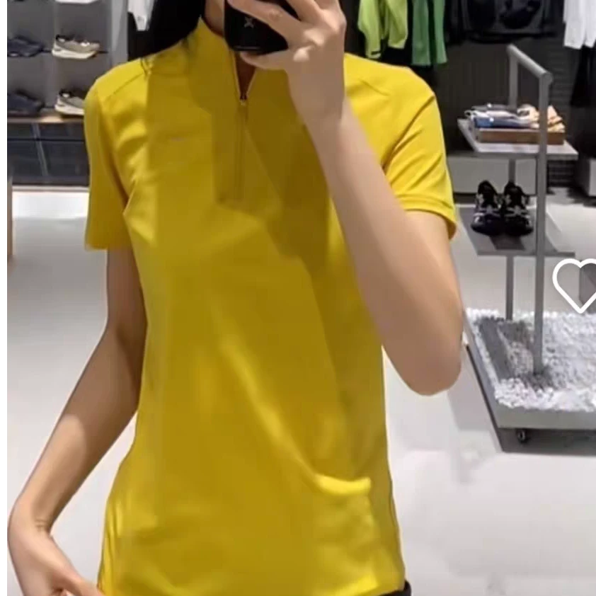 两颗2025新款女款户外防风防水透气立领短袖T恤