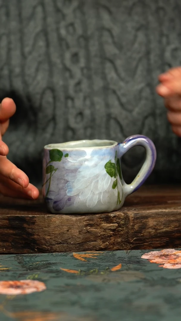 【闪购商品】杯釉下彩手工手绘同款陶器
