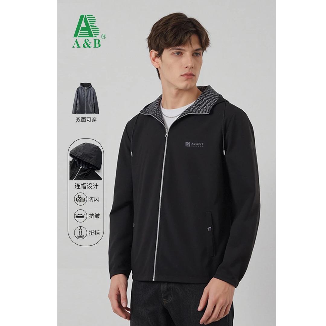 AB新款简约大方双面连帽夹克外套V9L37600