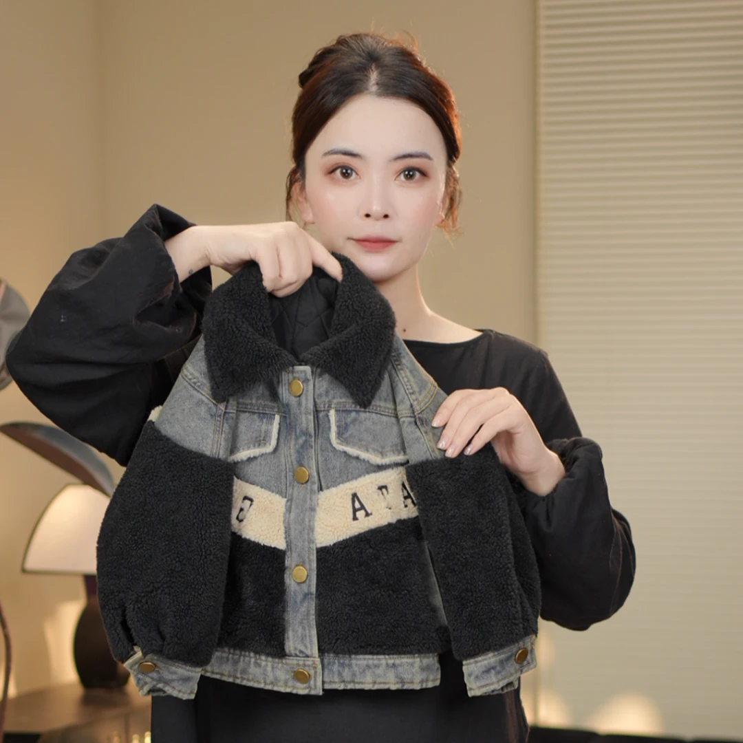 【现货】2024冬季加厚牛仔时尚洋气儿童百搭男女童棉服28905