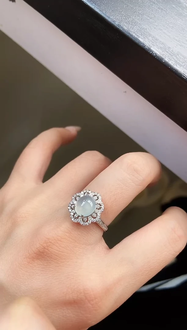 银S925镶嵌戒指翡翠12