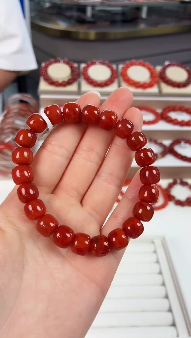 未镶嵌瓦西老型手串10南红玛瑙一个/条