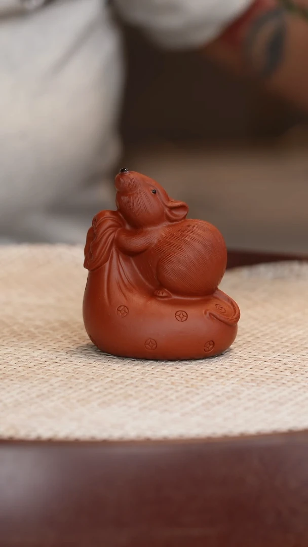 茶壶紫砂朱泥老鼠