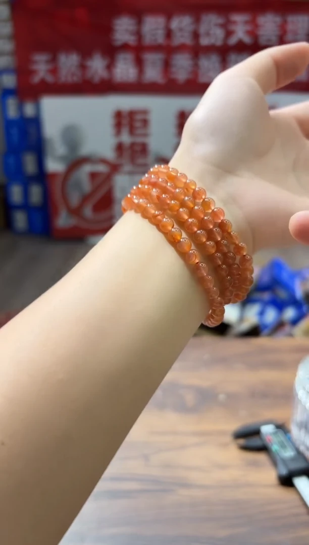 南红玛瑙手串未镶嵌ZW1469南红多圈手链4-5m