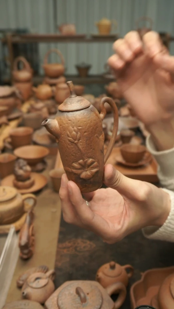 老岩泥原矿料  莲韵美人壶100ml