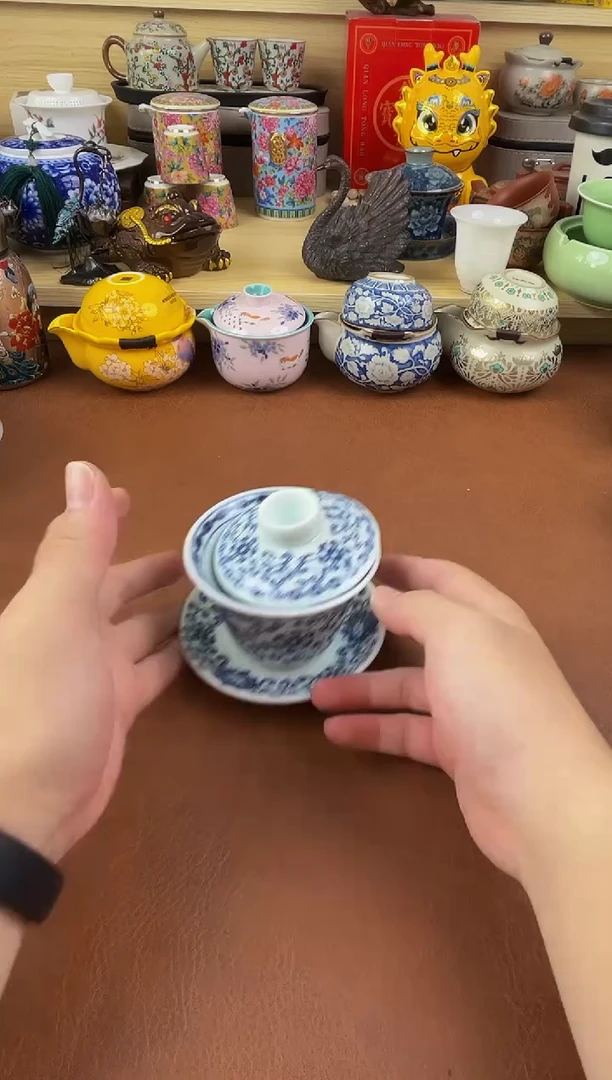 陶瓷茶具摆件旅行套组