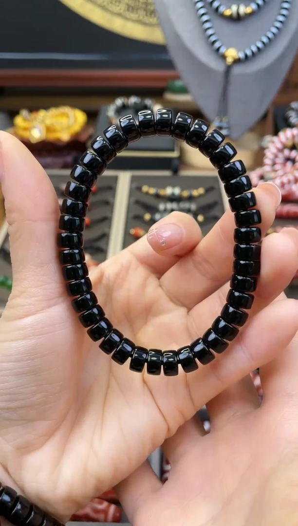 未镶嵌手链玛瑙/玉髓精品黑武士手链