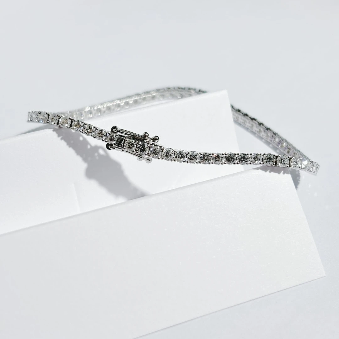 实验室培育钻石培育钻石耳钉18K金网球手链