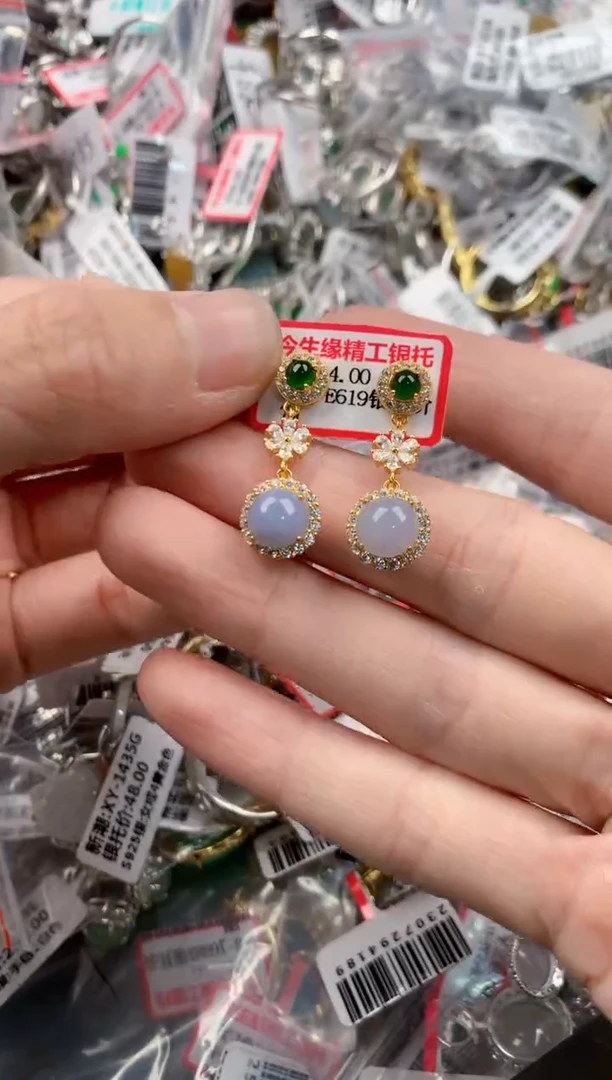 银S925镶嵌戒指翡翠222----3