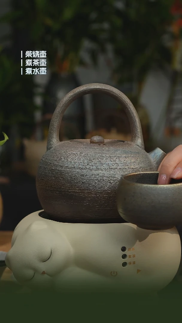 铁胎柴烧1200cc 一壶一龙窑禅定杯（可备注有字无字）*