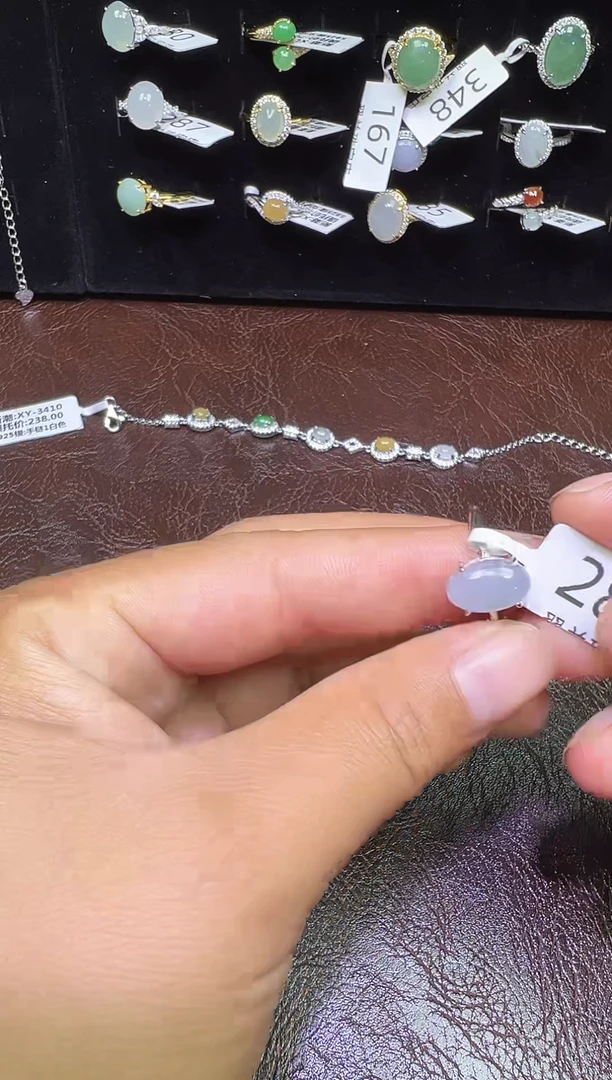 银S925镶嵌戒指翡翠戒指