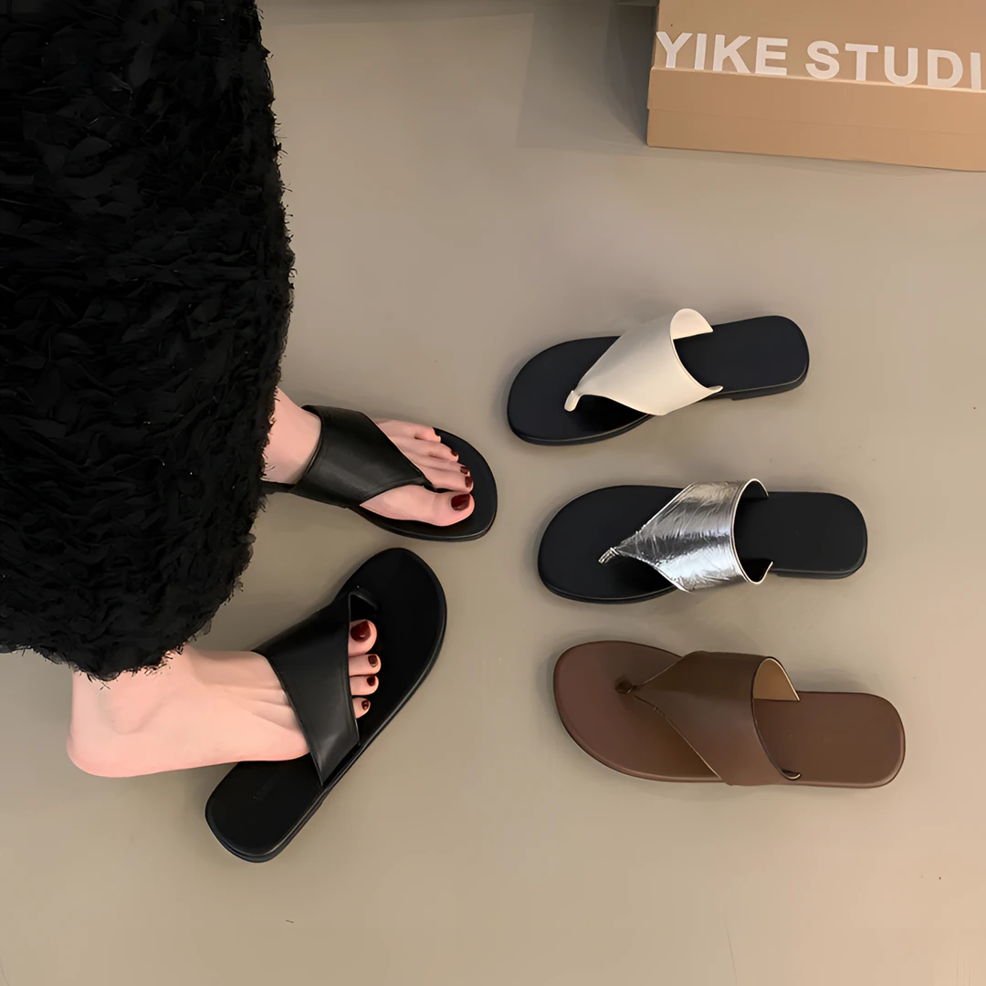 网红复古休闲拖鞋女外穿2025新款夏季凉拖鞋人字拖夹趾时尚沙滩鞋