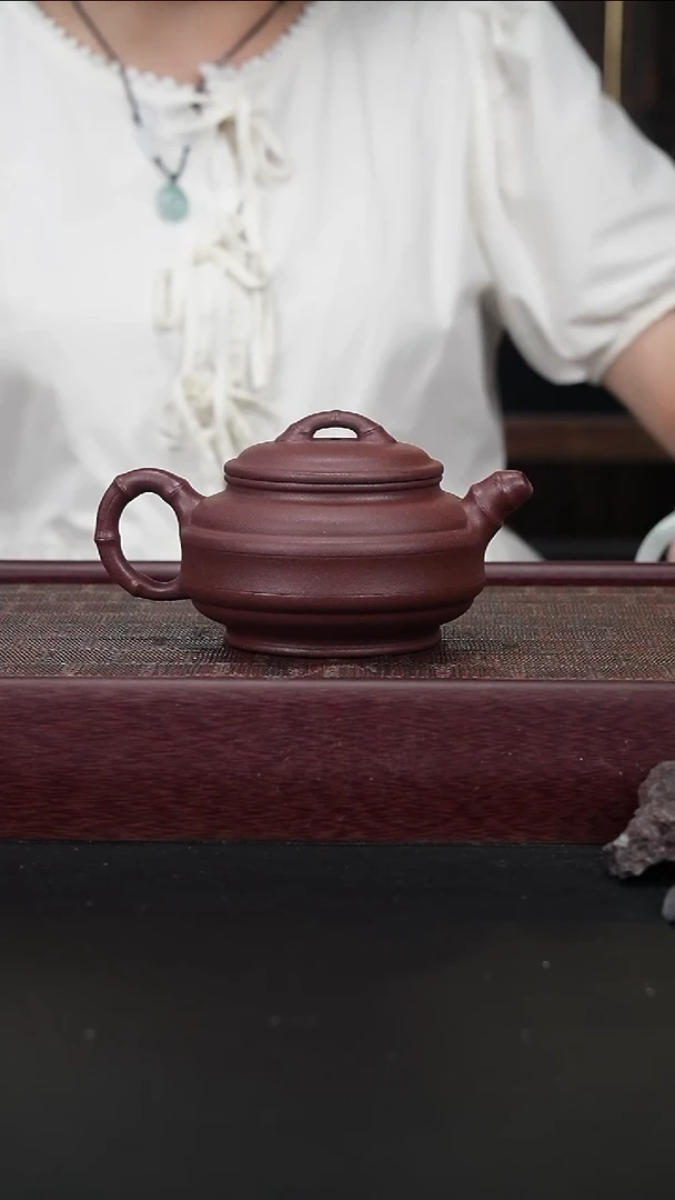 茶壶紫砂zff底槽青双线竹鼓