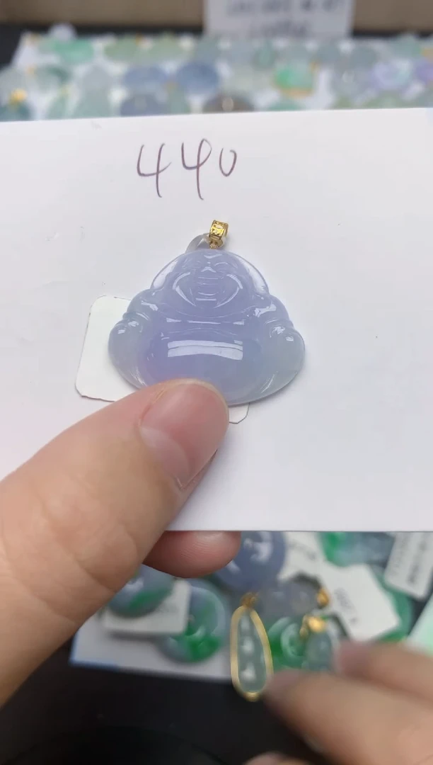 翡翠18K金镶嵌颈饰天然缅甸A货翡翠