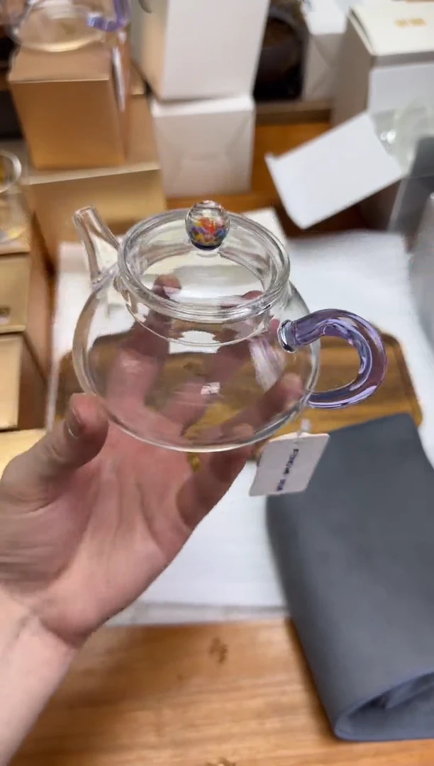 风谜金标花语喜乐壶浅紫+风谜茶巾