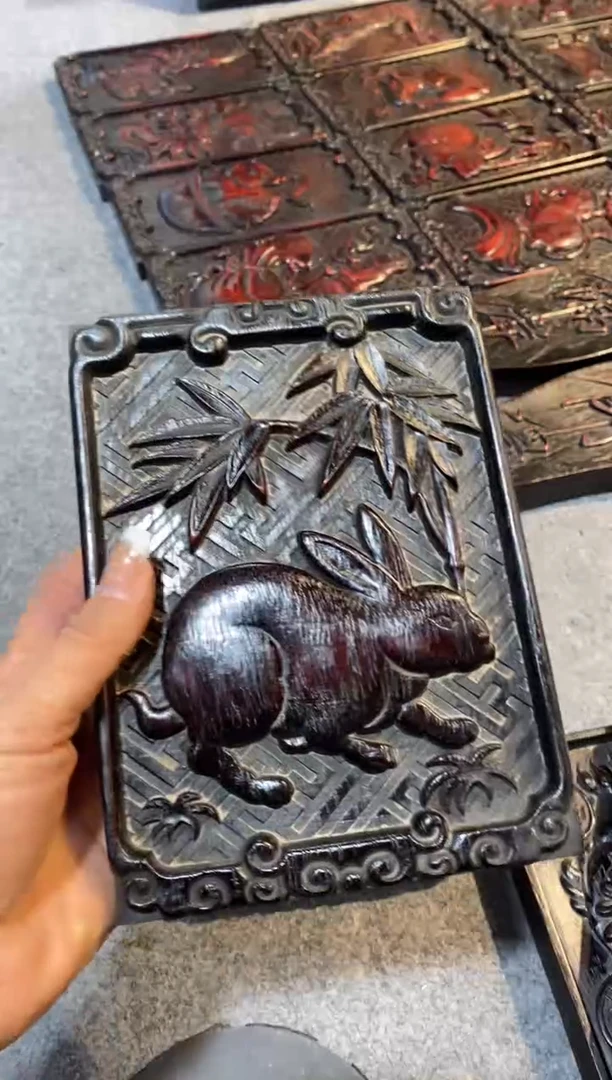 木紫檀拆件雕刻板以直播间实物为准微瑕老物件