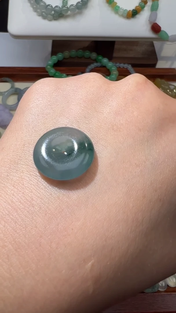 未镶嵌定制翡翠冰飘花扣子