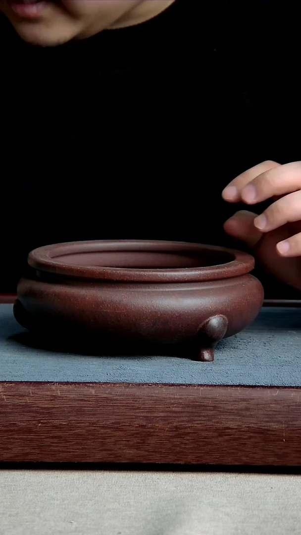 紫砂花盆13.5*4.5cm(内径尺寸紫砂花盆)