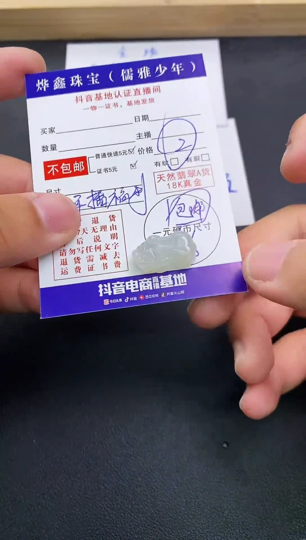 颈饰未镶嵌翡翠天然翡翠A货赠皮绳