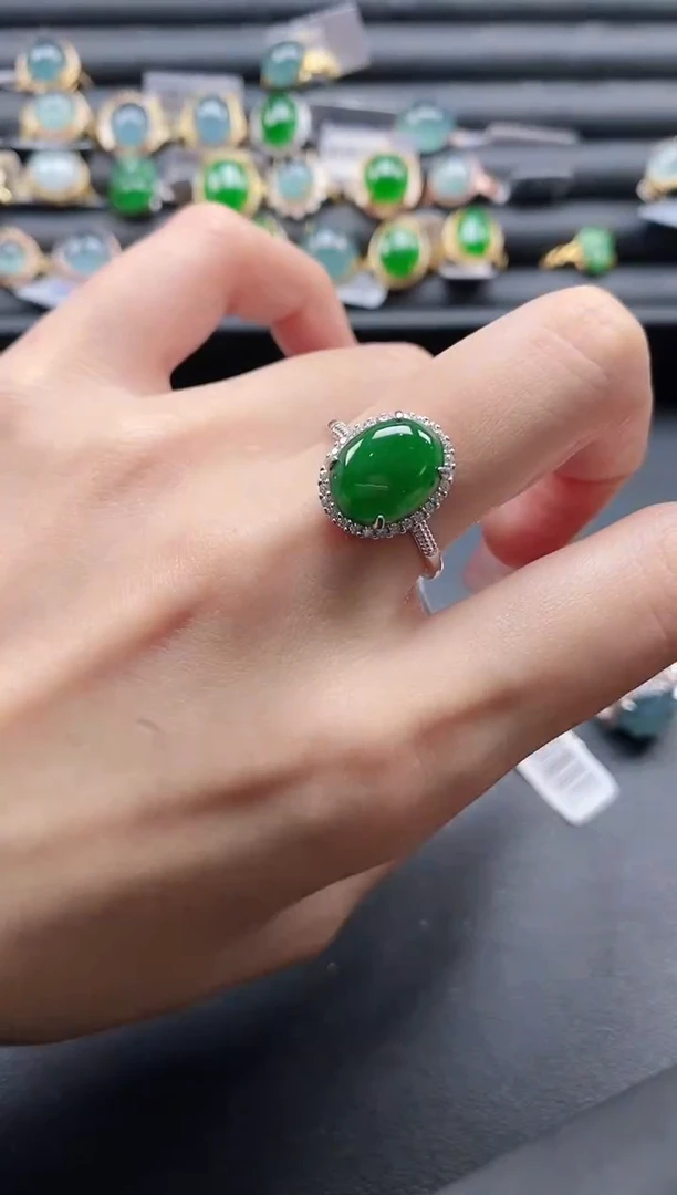 【闪购商品】翡翠戒指银S925镶嵌1111