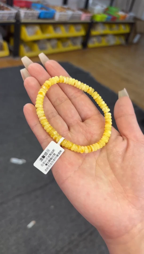 【闪购商品】蜜蜡手链未镶嵌6mm蜜蜡药片单圈