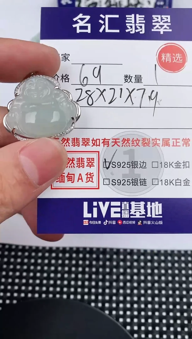 翡翠银S925镶嵌颈饰·