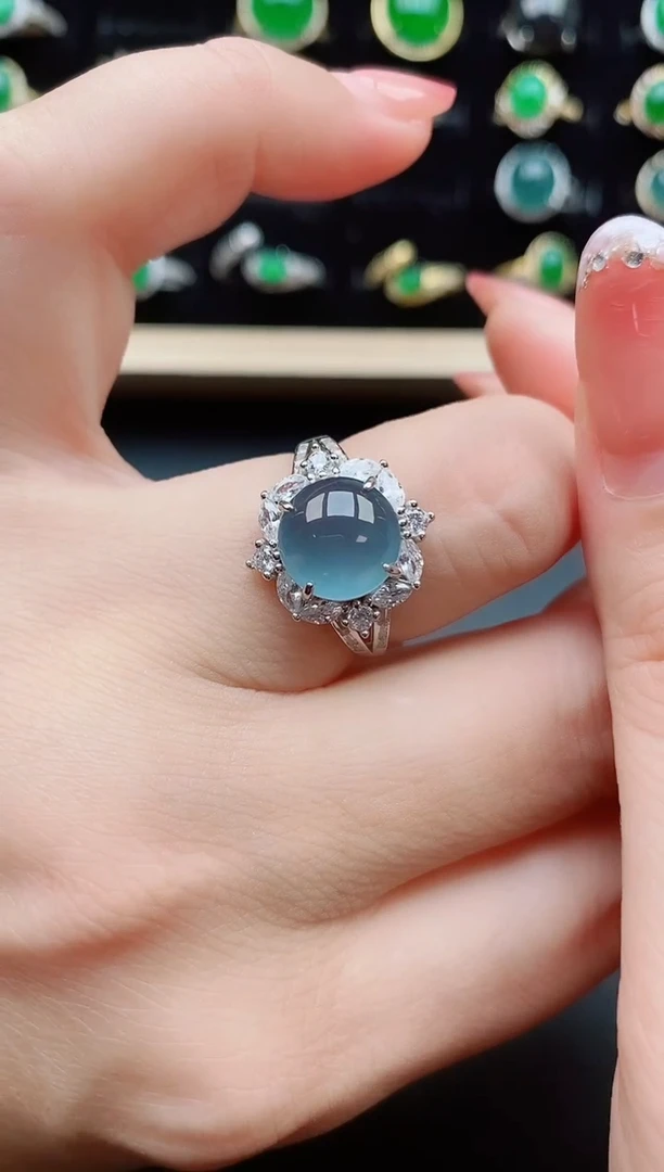 【闪购商品】翡翠戒指银S925镶嵌12121