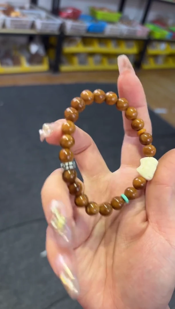 【闪购商品】菩提根/象牙果吊坠8mm库克猫猫设计款单圈