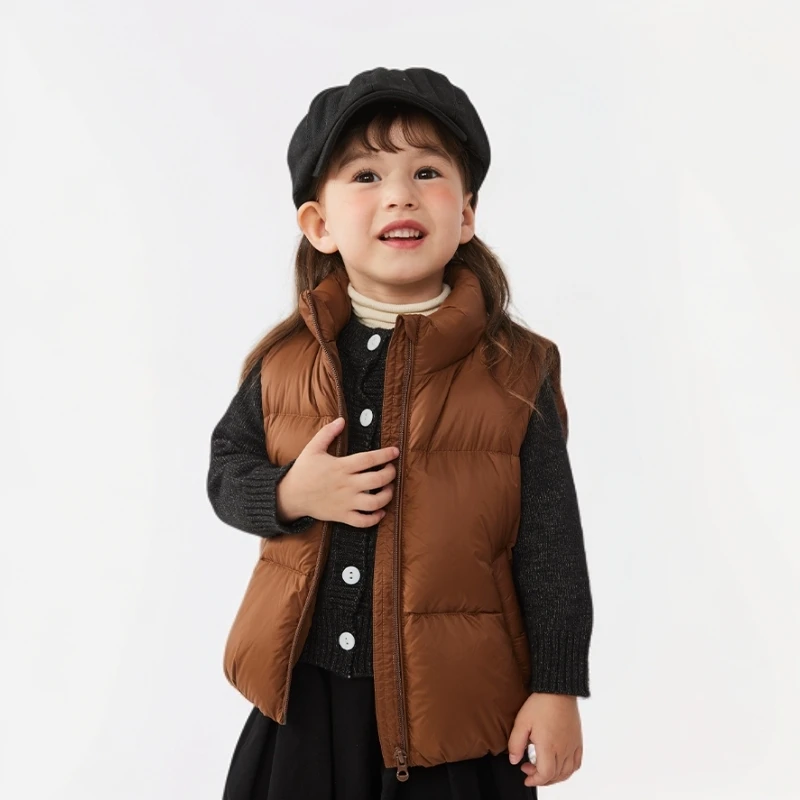 肤感羽绒马甲儿童科技羽绒秋冬极简轻暖多色保暖#井羽44183129