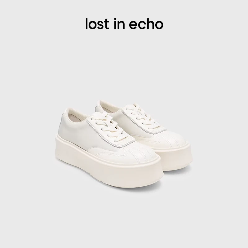 【达人专属】lost in echo春夏时尚轻便休闲贝壳头厚底增高运动鞋女