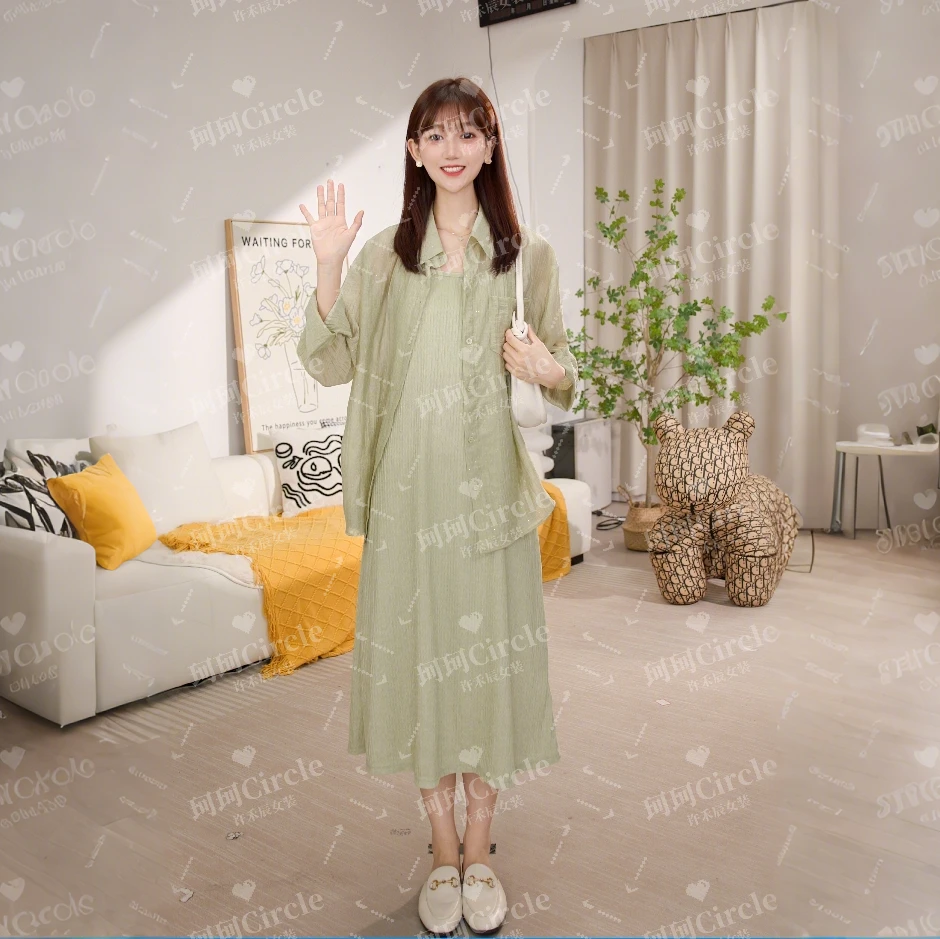 森系休闲慵懒风少女风时尚套装上衣衬衫套装夏季新款气质夏装