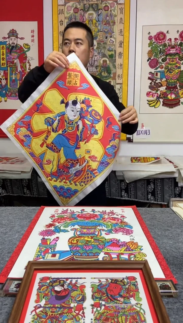 耳****~独占鳌头斗方手工制作精品