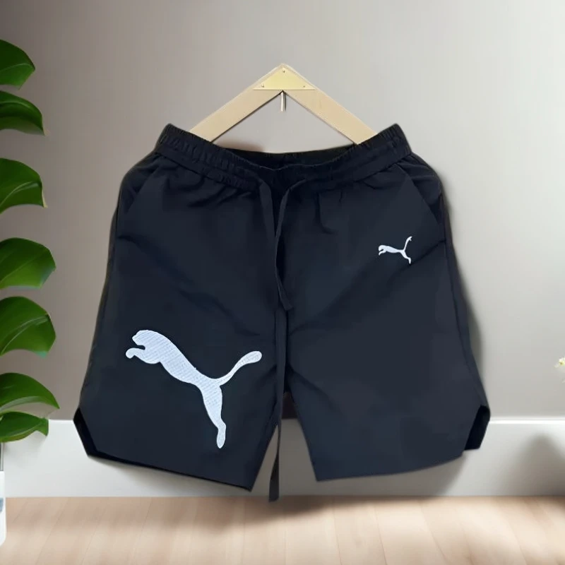 夏季男士透气打孔刺绣百搭休闲速干短裤薄款运动时尚五分男士短裤