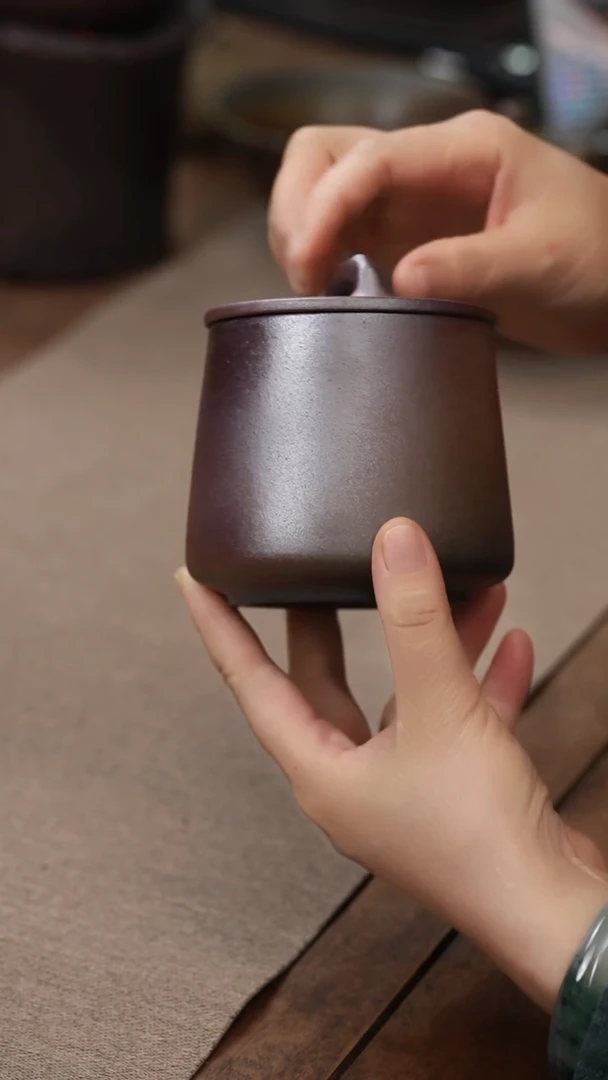 茶壶紫砂柴烧竹盖小罐