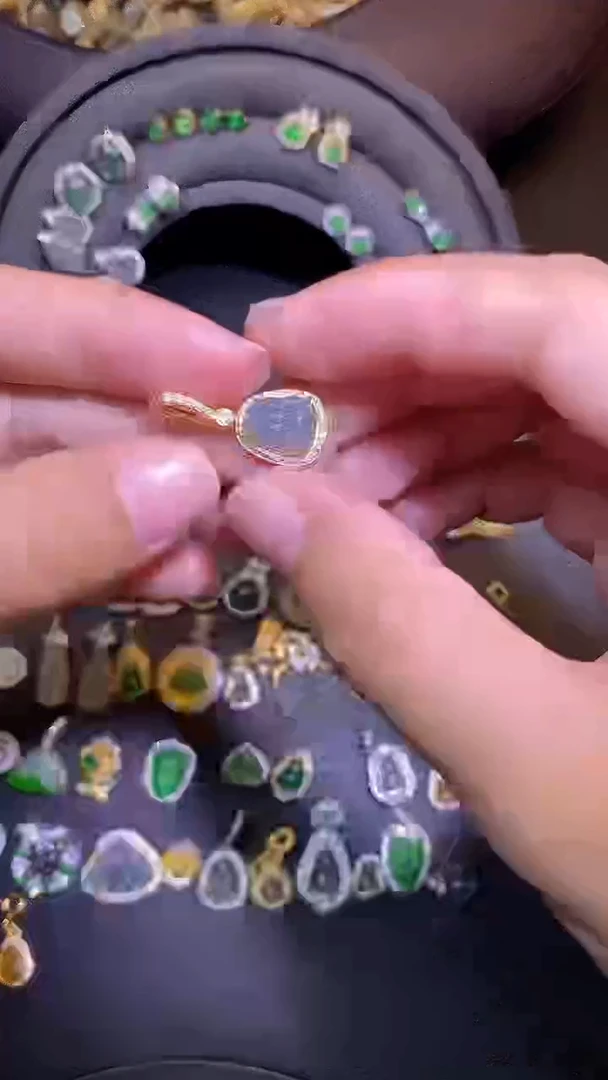 吊坠(不含链)银S925镶嵌翡翠1