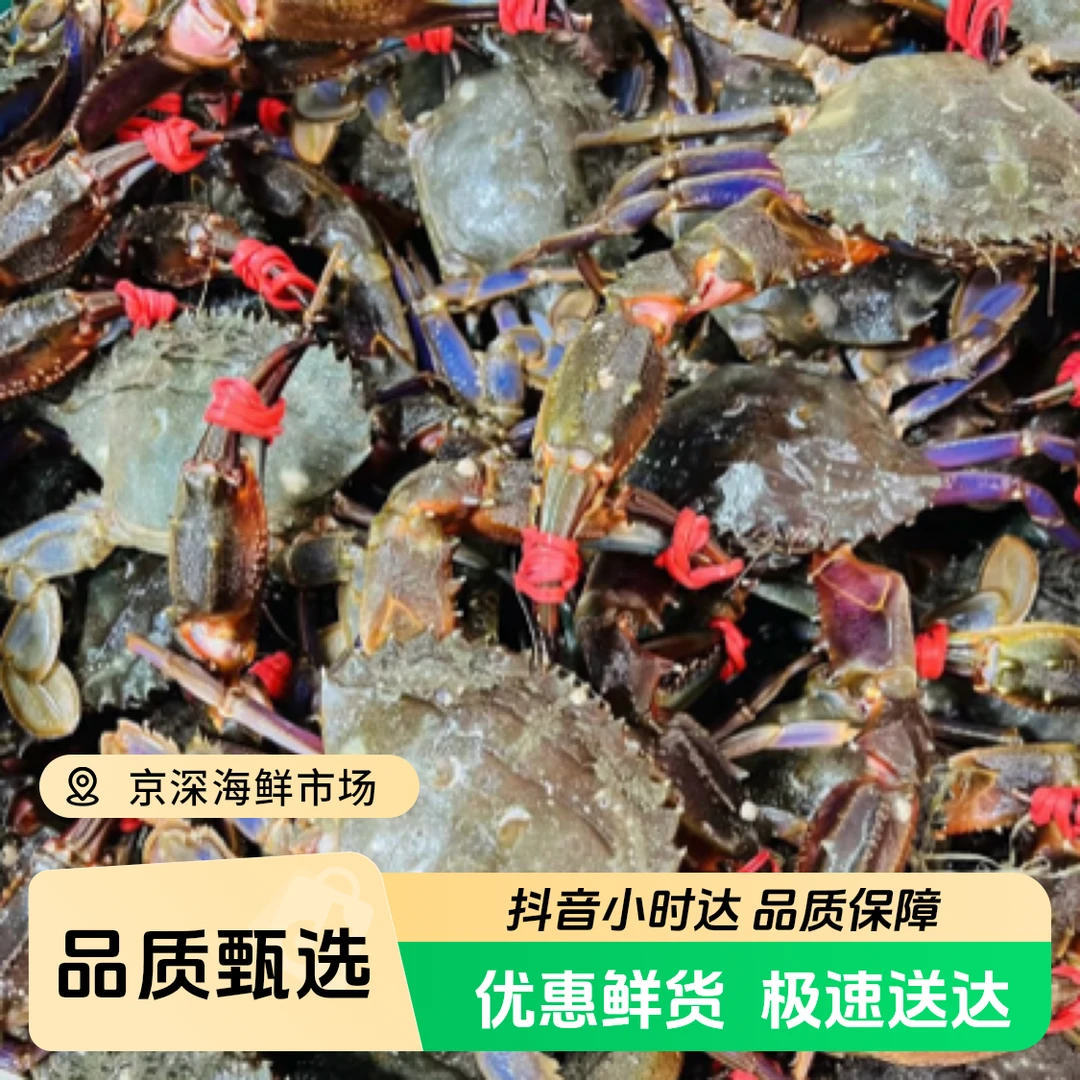 鲜活花盖蟹公蟹 1斤3-4只