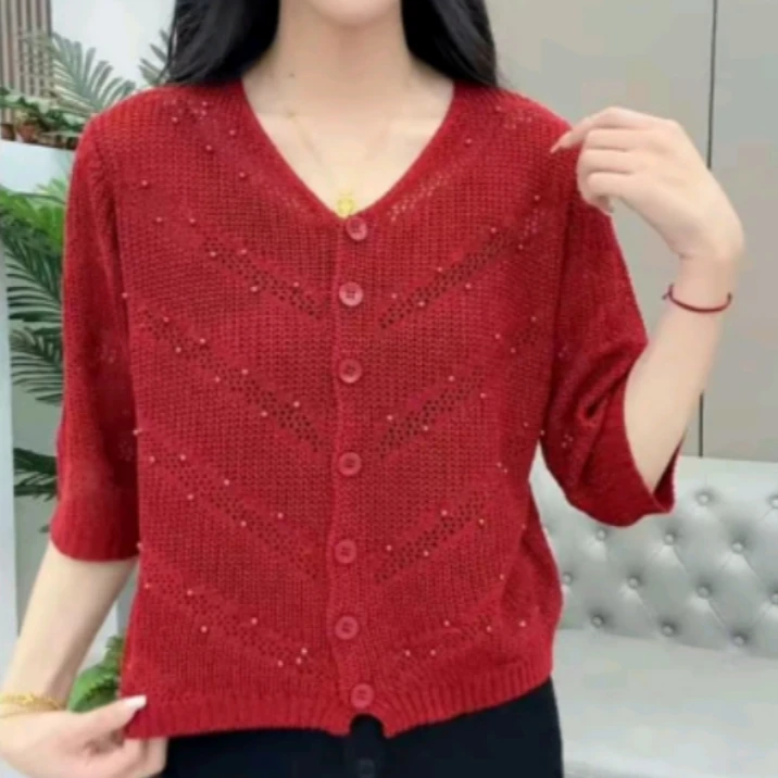 《专柜品质》春季新款洋气时尚百搭减龄气质显瘦宽松舒适女针织衫Z