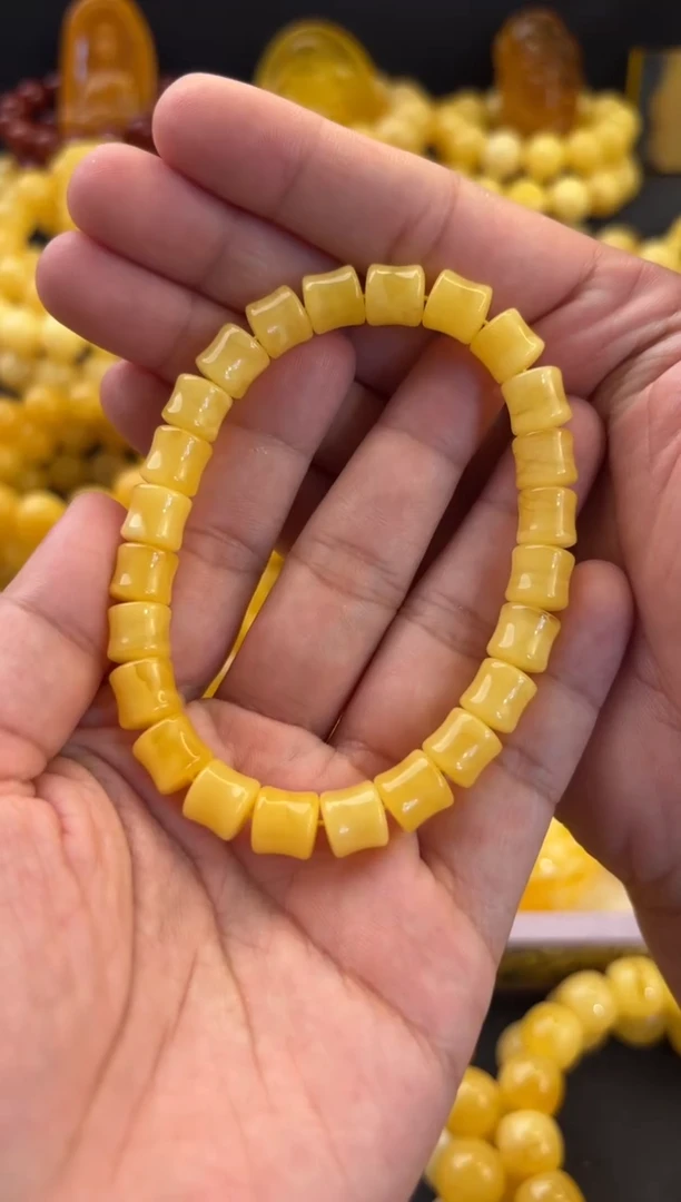 手串蜜蜡未镶嵌8+俄料满蜜妖花节节高