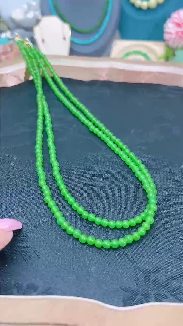 和田玉（碧玉）银S925镶嵌颈饰圆99