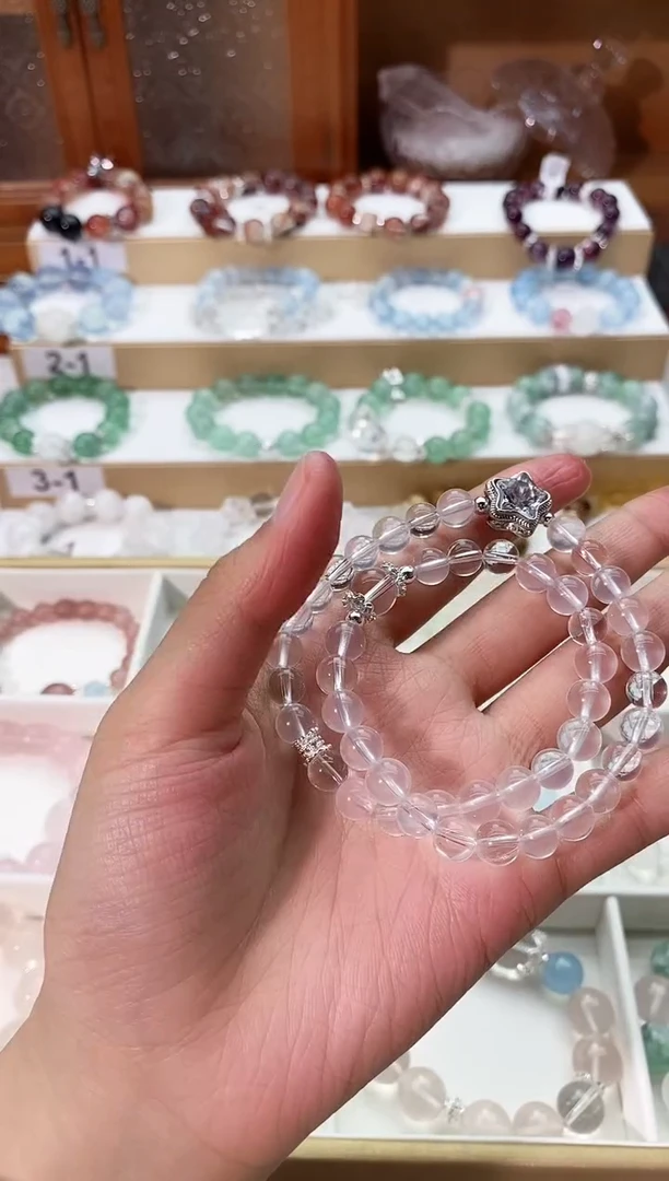 【闪购商品】水晶手串未镶嵌奶白双圈手串