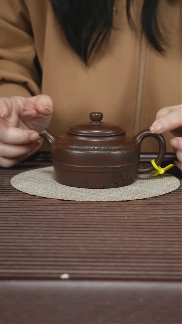 茶壶紫砂T360 某革泥 山水一色 260cc