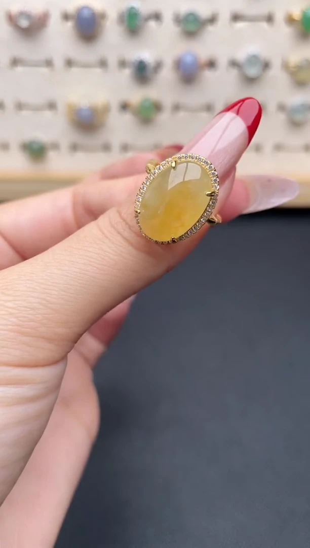 【闪购商品】翡翠戒指银S925镶嵌一物一证一礼盒