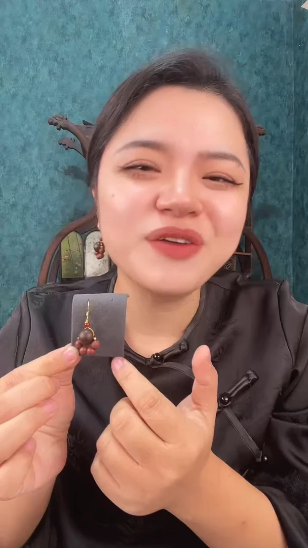 珠串息肌+红麝香方小猫爪耳环