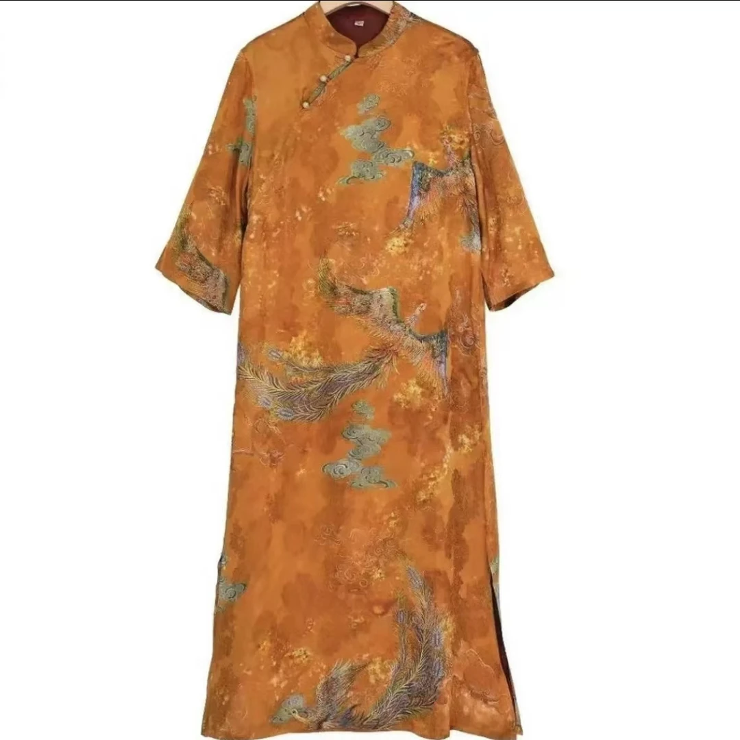 凤鸣朝阳｜秋季新款双面穿改良款女装旗袍连衣裙2024C212-琳琳