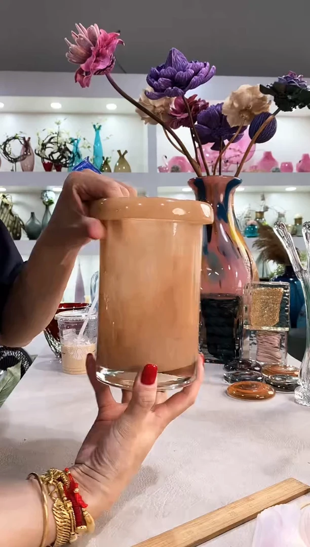 慕忆家手作琉璃花瓶瑕18*10