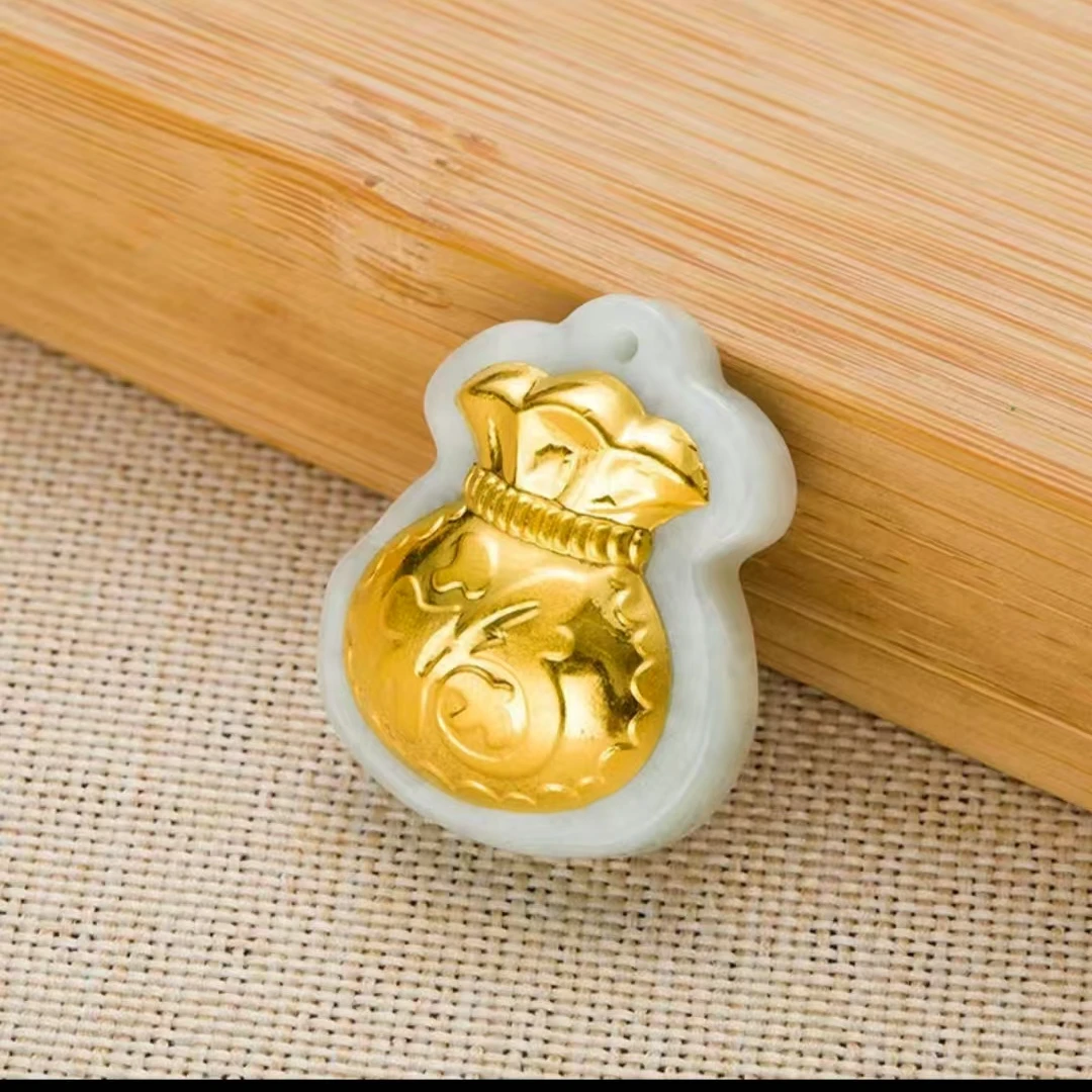 帅总推荐-足金镶嵌和田玉吊高端大气百搭时尚006