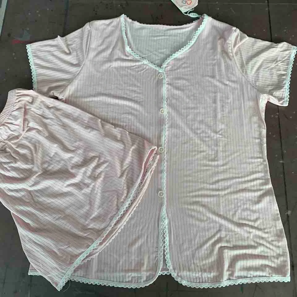 D1375睡衣短袖短裤韩系宽松休闲简约高级感家居服夏套装