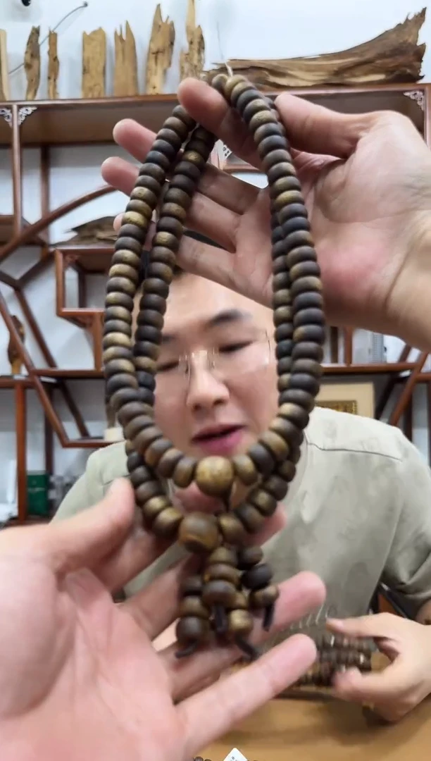 手串沉香尖峰岭1.2乌身算盘珠双圈多样性发一